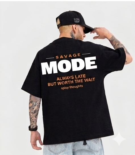 Savage Mode Oversized T-Shirt – Premium Heavyweight Black Streetwear Tee